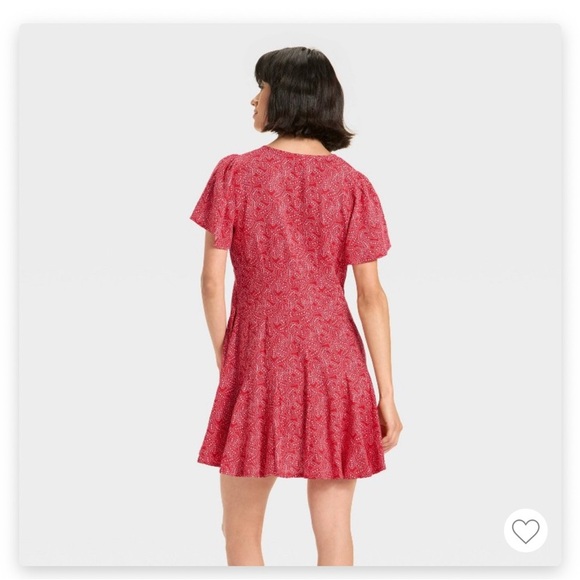 Universal Thread Red Linen Blend Stars Paisley Mini A Line Dress Size Medium - Picture 2 of 13